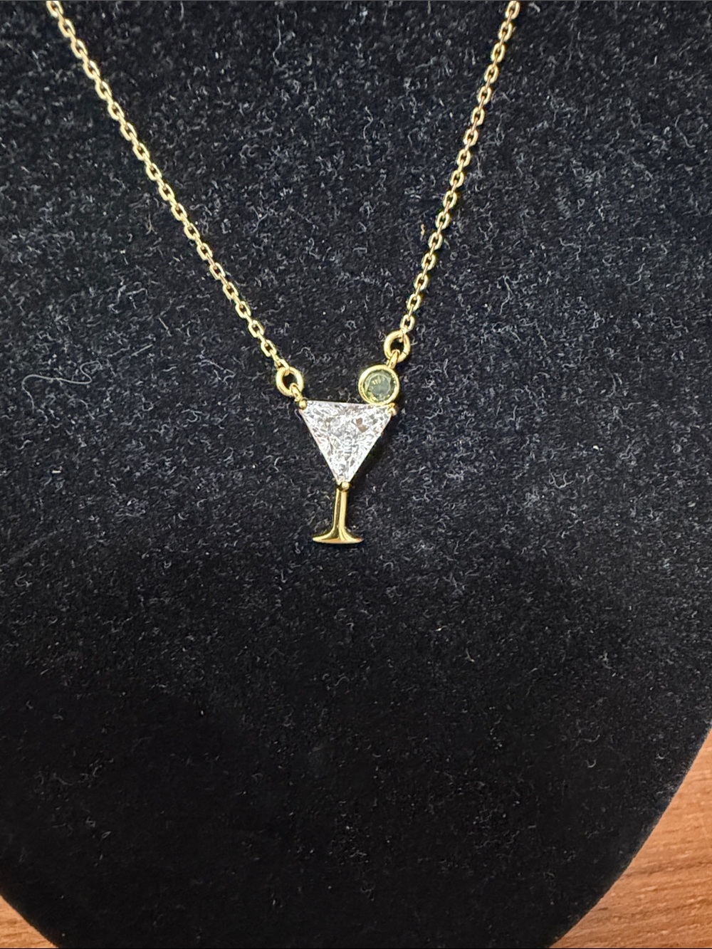 kate spade Gold-Tone Martini Glass Pendant Necklace with Crystal Accents - Picture 3 of 5